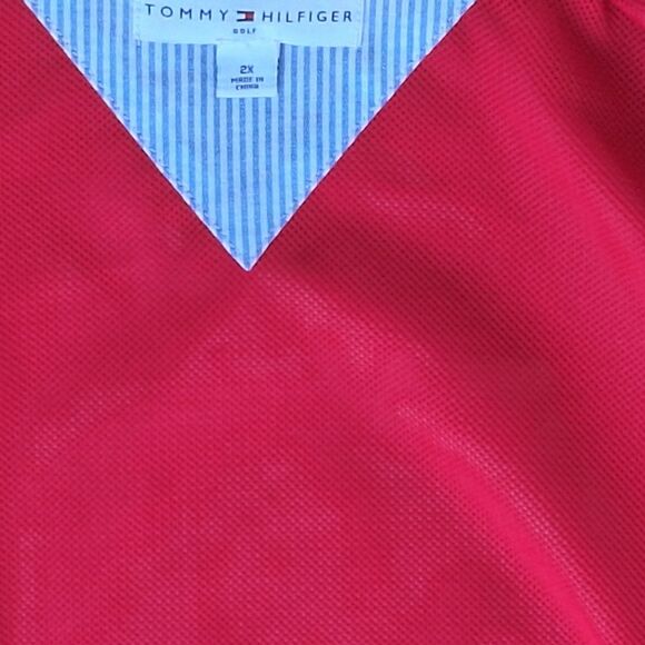 Tommy Hilfiger Golf Jacket Windbreaker Red Full Zip Lightweight Mesh Lined 2X - Picture 3 of 13